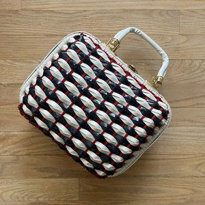 Beautiful OOAK Vintage Woven Structured RW&B Purse